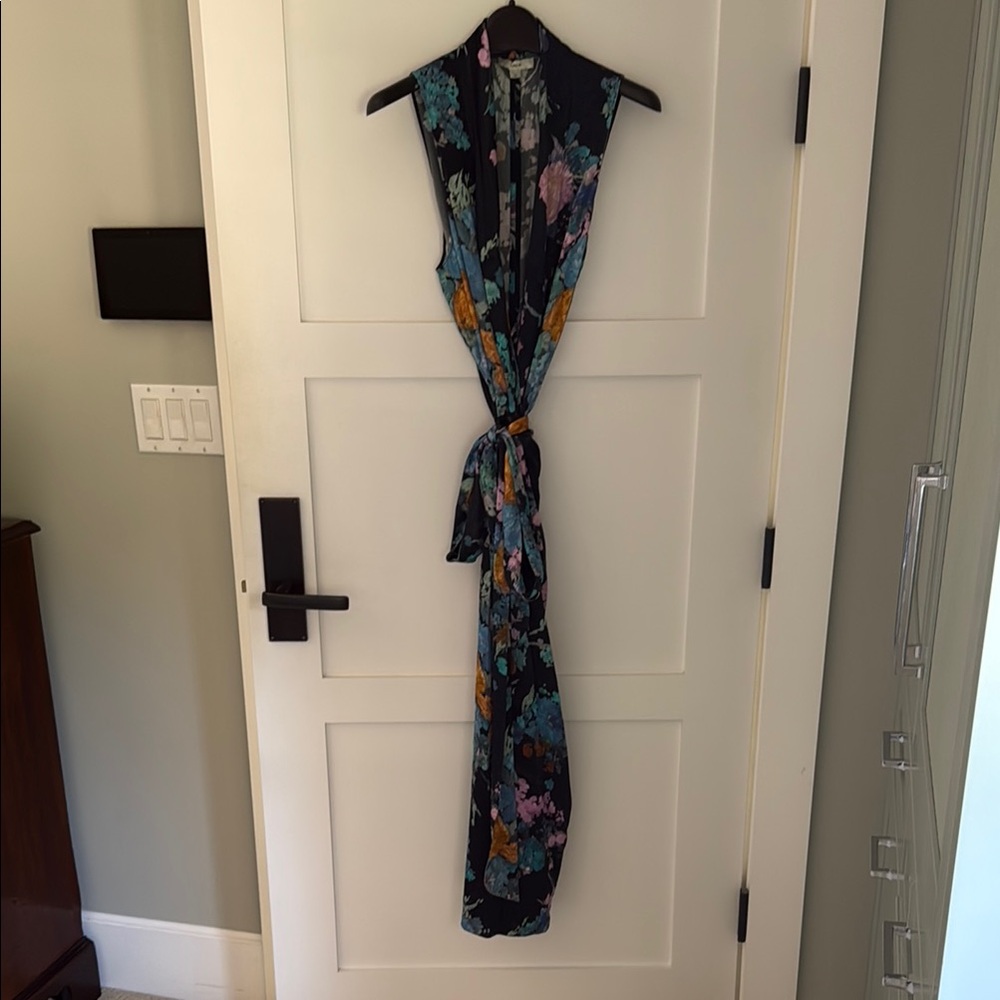 Vince Floral Sleeveless Wrap Dress